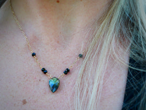 Labradorite, Onyx Necklace Gold