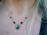 Labradorite, Onyx Necklace Gold