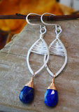 Lapis Woven Hoop Silver and Rose Gold