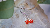 Carnelian Drop Earrings Silver