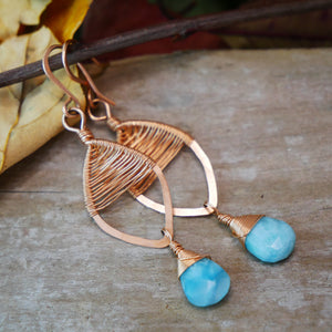 Larimar Woven Leaf Rose Gold