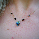 Labradorite, Onyx Necklace Gold