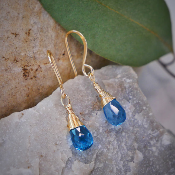 Topaz Drop Earring Gold