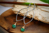 Chrysoprase Leaf Hoops Silver and Gold