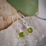 Peridot Drop Earrings Silver