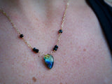 Labradorite, Onyx Necklace Gold