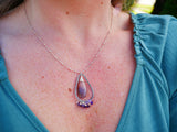 Amethyst, Chalcedony, Sunstone Necklace Silver