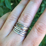 Oxidized Silver Stacking Ring